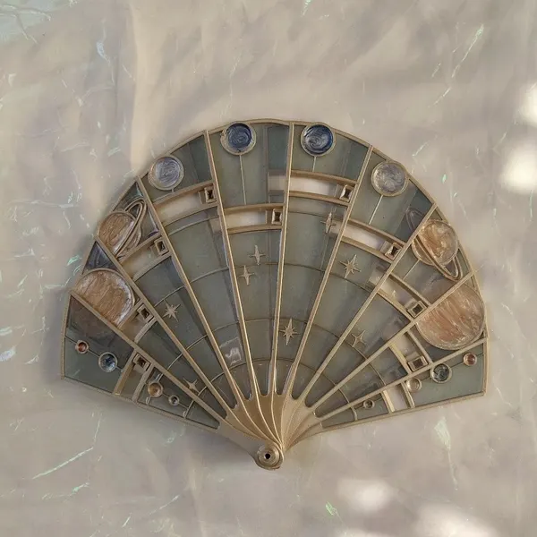 Solar system hand fan